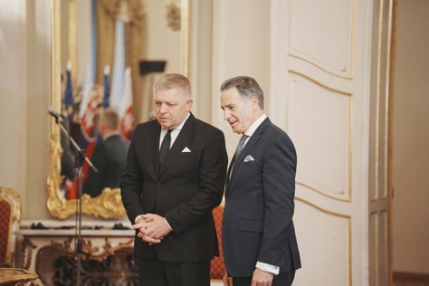 Slovakia Prime Minister Robert Fico and Elias Gedeon, SVP, APX Commercial Contracts Operations, Westinghouse.