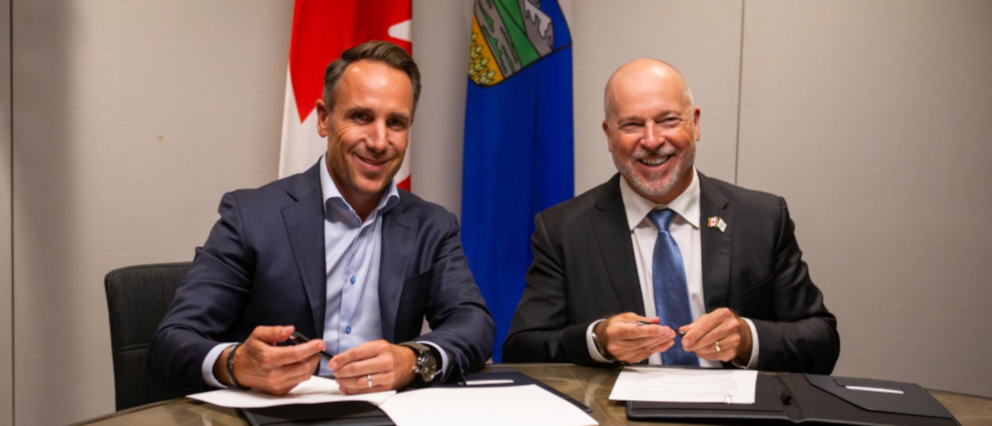 Energy Alberta CEO and President Scott Henuset and Westinghouse Canada President John Gorman