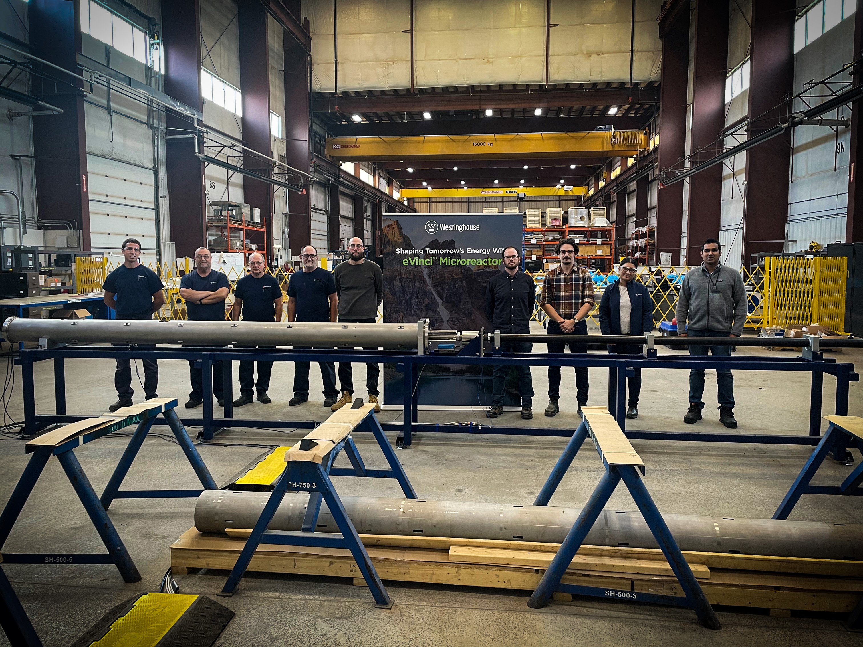 The eVinci team at the Peterborough facility during shutdown rod assembly testing.
